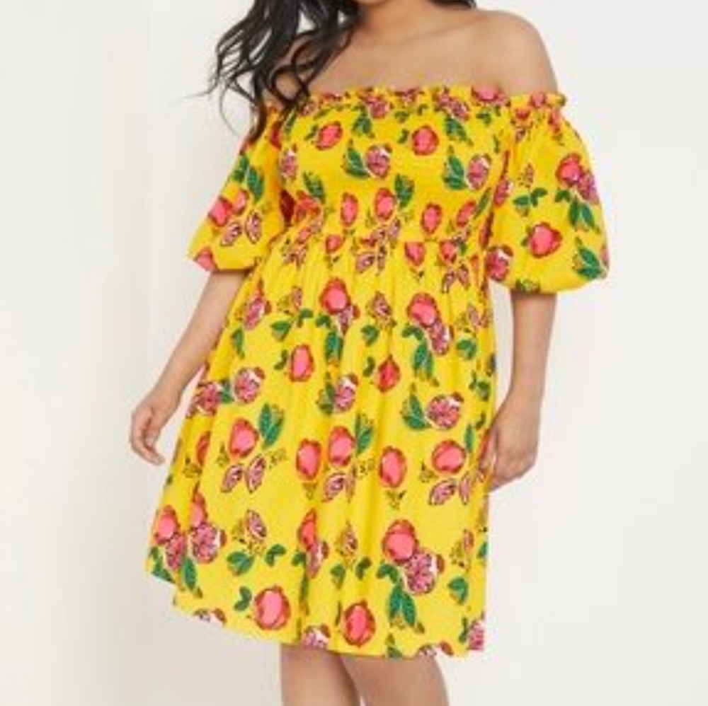 Eloquii Yellow Fruit Sundress Size 20 - Picture 2 of 5